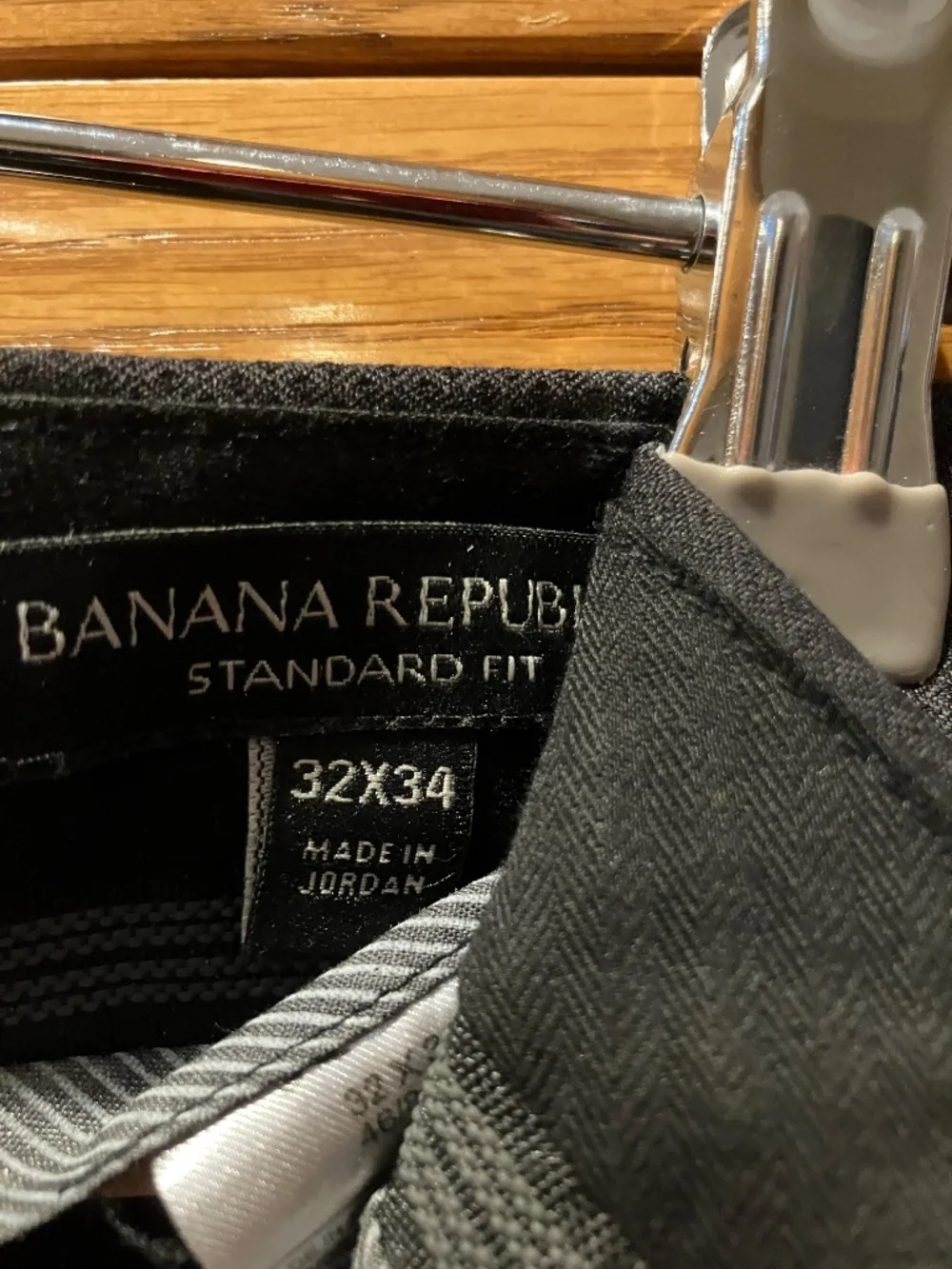 Men's Black Wool Dress Pants, 32x34